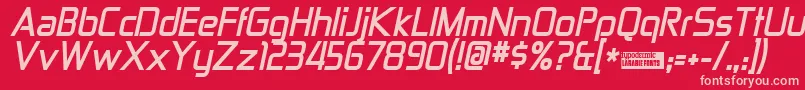 ZektonBoldItalic Font – Pink Fonts on Red Background