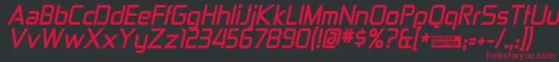 ZektonBoldItalic-Schriftart – Rote Schriften auf schwarzem Hintergrund