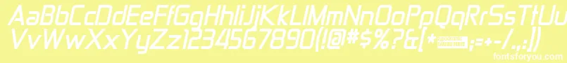 ZektonBoldItalic Font – White Fonts on Yellow Background