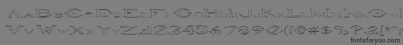 HaloOutline-fontti – mustat fontit harmaalla taustalla