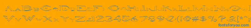 HaloOutline Font – Blue Fonts on Orange Background