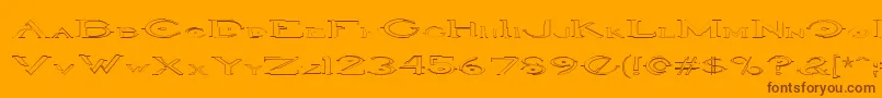 HaloOutline-Schriftart – Braune Schriften auf orangefarbenem Hintergrund