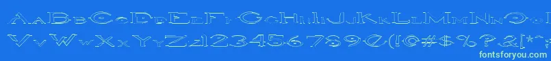 HaloOutline Font – Green Fonts on Blue Background