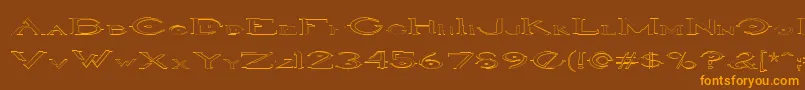 HaloOutline-Schriftart – Orangefarbene Schriften auf braunem Hintergrund