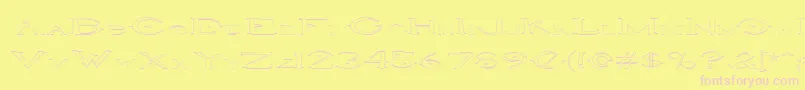 HaloOutline-fontti – vaaleanpunaiset fontit keltaisella taustalla
