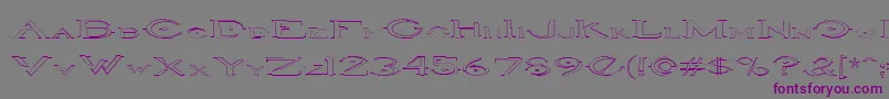 フォントHaloOutline – 紫色のフォント、灰色の背景