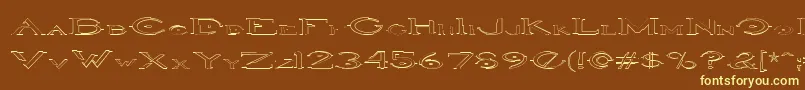 HaloOutline-fontti – keltaiset fontit ruskealla taustalla