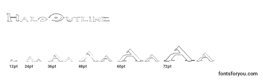Размеры шрифта HaloOutline