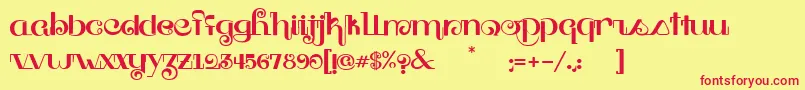 Southpacific Font – Red Fonts on Yellow Background