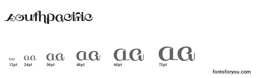 Southpacific Font Sizes