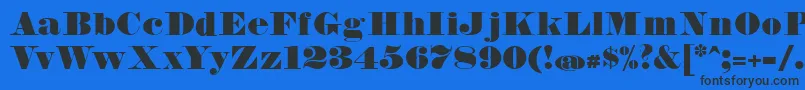 Fonte FetteBauerscheAntiquaUnz1 – fontes pretas em um fundo azul