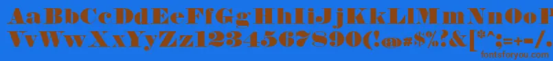 FetteBauerscheAntiquaUnz1-Schriftart – Braune Schriften auf blauem Hintergrund
