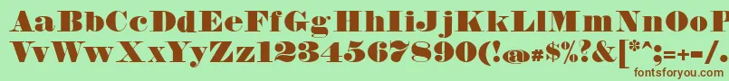 FetteBauerscheAntiquaUnz1-fontti – ruskeat fontit vihreällä taustalla