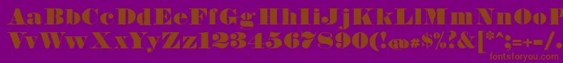 フォントFetteBauerscheAntiquaUnz1 – 紫色の背景に茶色のフォント