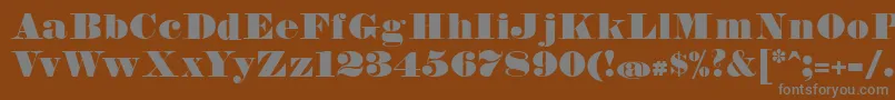 FetteBauerscheAntiquaUnz1-fontti – harmaat kirjasimet ruskealla taustalla