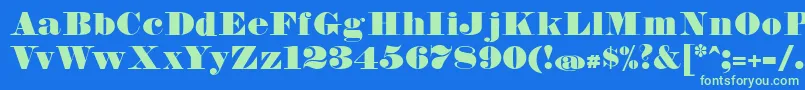 FetteBauerscheAntiquaUnz1 Font – Green Fonts on Blue Background