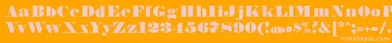 FetteBauerscheAntiquaUnz1-fontti – vaaleanpunaiset fontit oranssilla taustalla