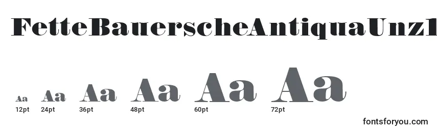 Размеры шрифта FetteBauerscheAntiquaUnz1