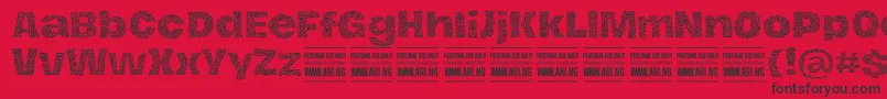 HierografpatternPersonal Font – Black Fonts on Red Background