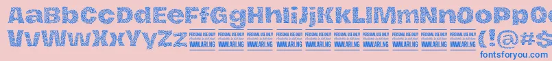 HierografpatternPersonal-fontti – siniset fontit vaaleanpunaisella taustalla