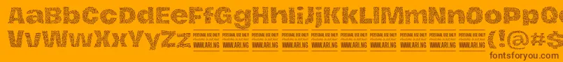 HierografpatternPersonal Font – Brown Fonts on Orange Background