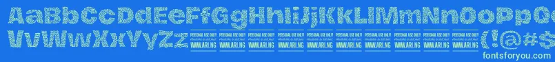 HierografpatternPersonal Font – Green Fonts on Blue Background