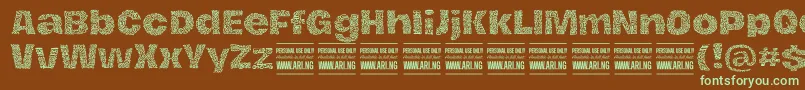 HierografpatternPersonal Font – Green Fonts on Brown Background