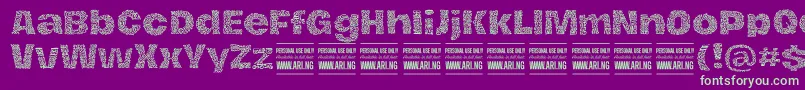 HierografpatternPersonal Font – Green Fonts on Purple Background