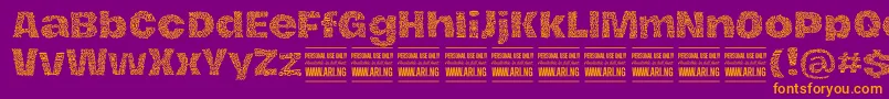 HierografpatternPersonal-fontti – oranssit fontit violetilla taustalla