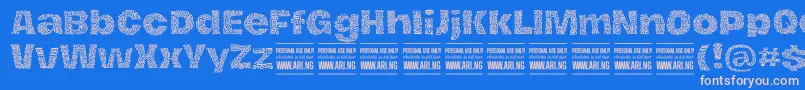 HierografpatternPersonal-fontti – vaaleanpunaiset fontit sinisellä taustalla