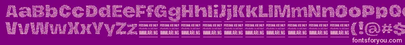 HierografpatternPersonal Font – Pink Fonts on Purple Background