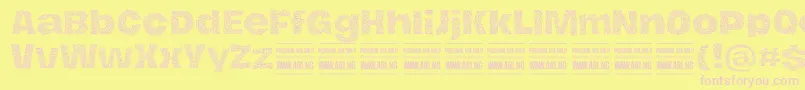 HierografpatternPersonal Font – Pink Fonts on Yellow Background