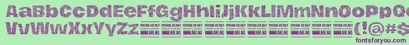 HierografpatternPersonal Font – Purple Fonts on Green Background