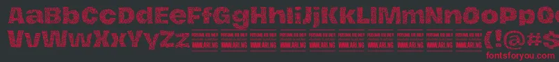 HierografpatternPersonal Font – Red Fonts on Black Background