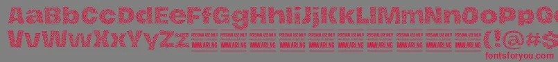 HierografpatternPersonal Font – Red Fonts on Gray Background