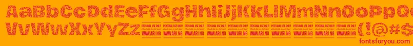 HierografpatternPersonal-Schriftart – Rote Schriften auf orangefarbenem Hintergrund