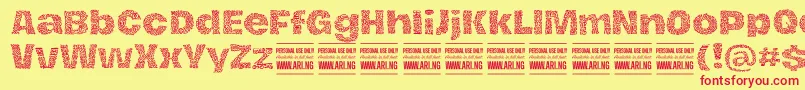 HierografpatternPersonal Font – Red Fonts on Yellow Background