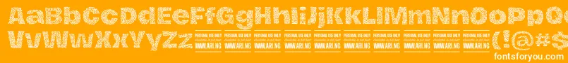 HierografpatternPersonal Font – White Fonts on Orange Background