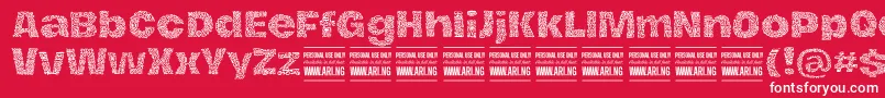 HierografpatternPersonal Font – White Fonts on Red Background