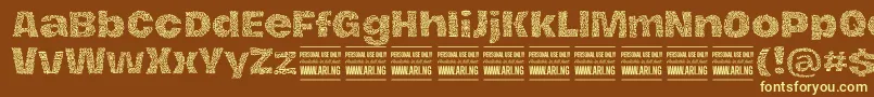 HierografpatternPersonal Font – Yellow Fonts on Brown Background