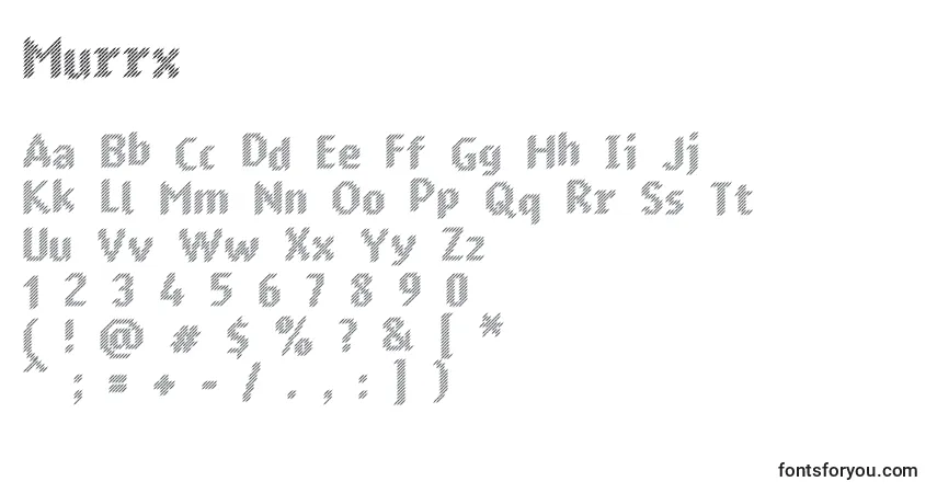 Шрифт Murrx – алфавит, цифры, специальные символы