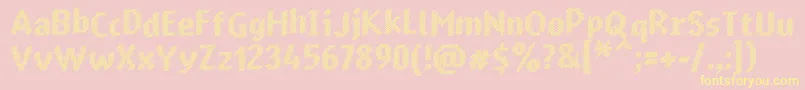 Murrx-Schriftart – Gelbe Schriften auf rosa Hintergrund