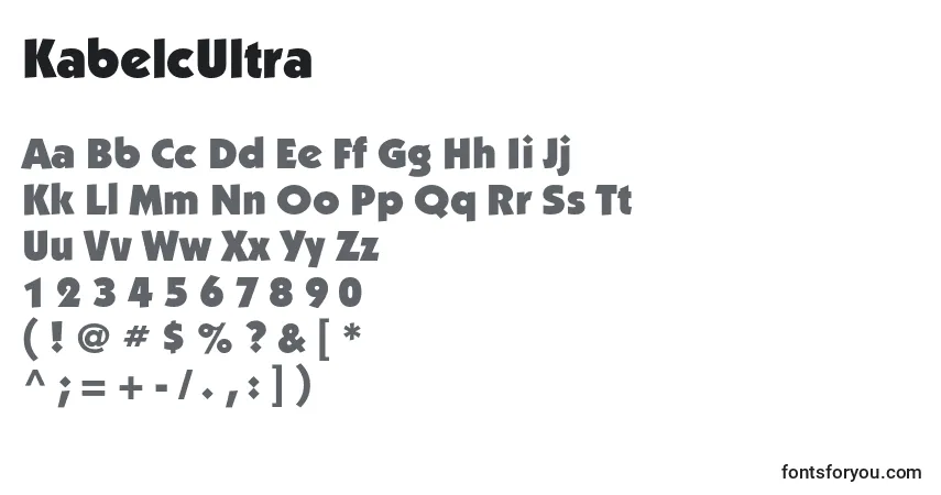 KabelcUltra-fontti – aakkoset, numerot, erikoismerkit