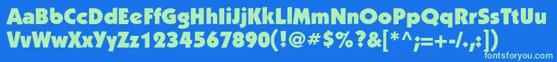 KabelcUltra Font – Green Fonts on Blue Background