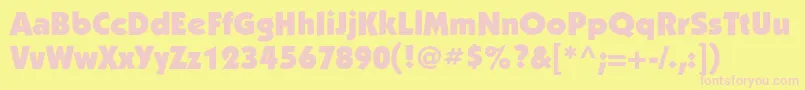 フォントKabelcUltra – ピンクのフォント、黄色の背景