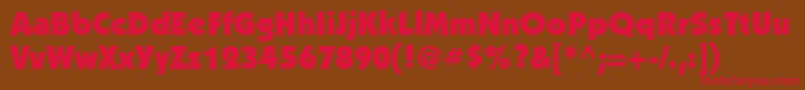 フォントKabelcUltra – 赤い文字が茶色の背景にあります。