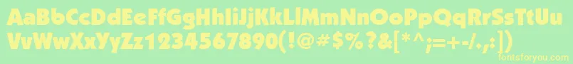 KabelcUltra Font – Yellow Fonts on Green Background