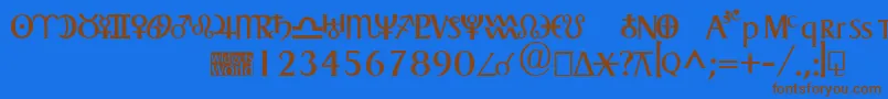 Astrogadget Font – Brown Fonts on Blue Background