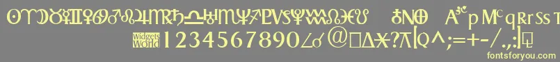 Astrogadget-Schriftart – Gelbe Schriften auf grauem Hintergrund