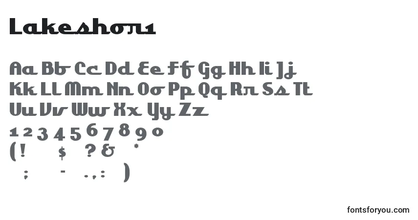 Schriftart Lakeshor1 – Alphabet, Zahlen, spezielle Symbole